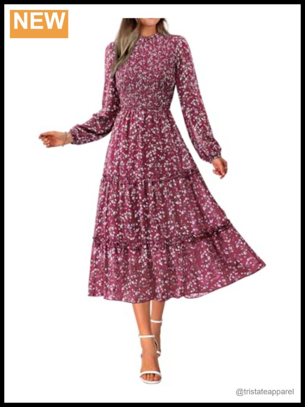 Women Floral Maxi Dress Long Sleeve Wedding Guest Fall Boho A-Line